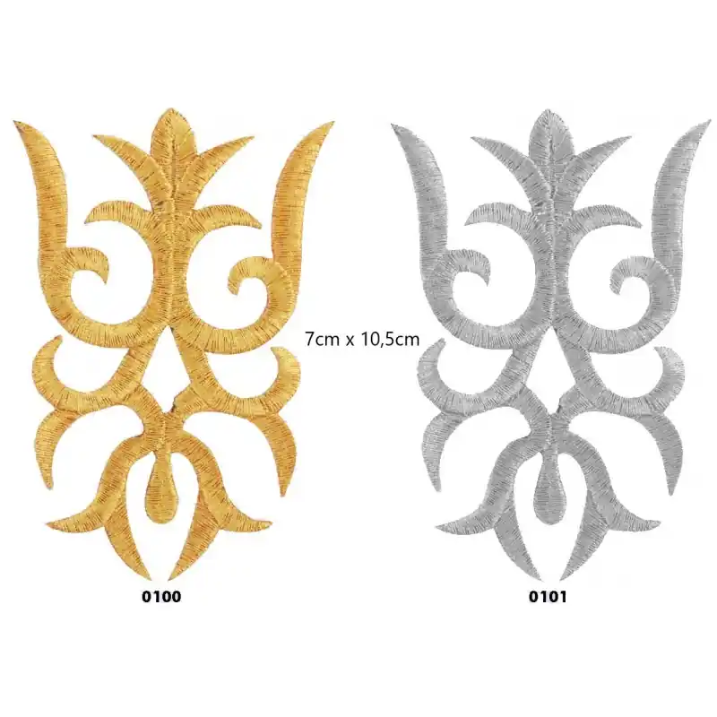 Motivo bordado termoadhesivo metalizado 122820 - 0100 Dorado Precio Bajo