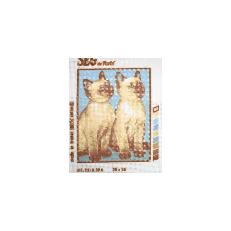 Kit petit point gatos atentos Entrega Rápida