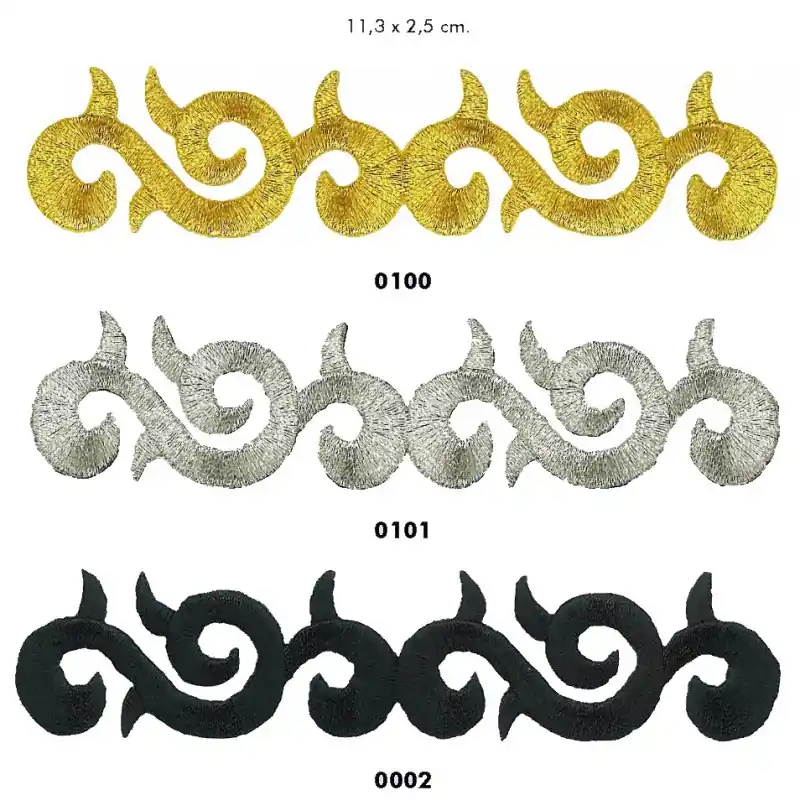 Motivo bordado termoadhesivo metalizado 164168 - 0100 Dorado Edición Limitada