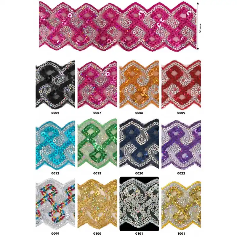 Pasamanería Metalizada 5cm 460305 - 0002 Negro Comprar En Línea