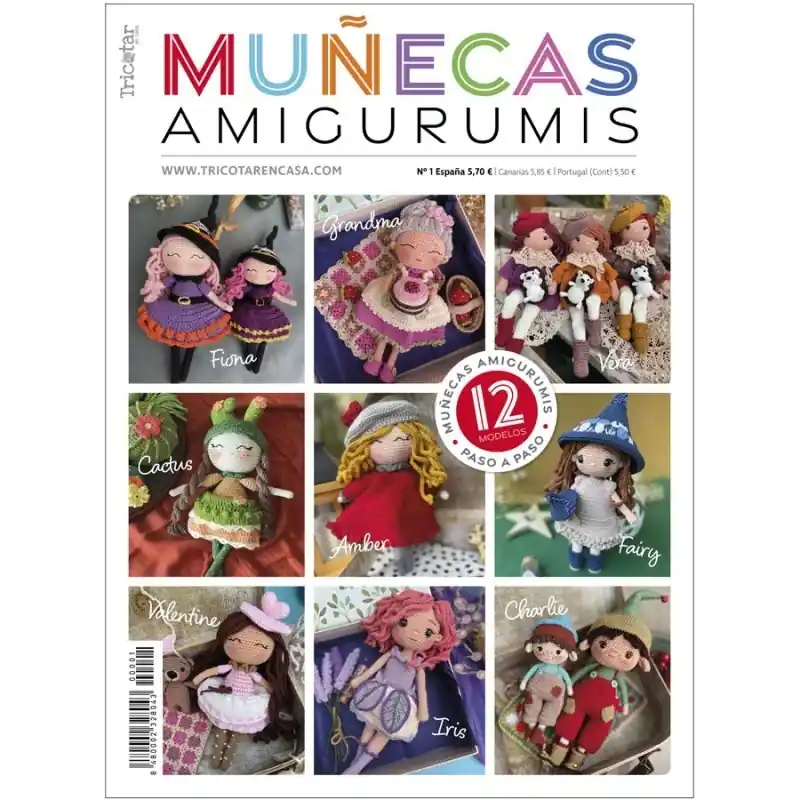 Revista Amigurumis Muñecas Nº 1 - 12 Proyectos de Muñecas Tejidas a Ganchillo Alta Calidad