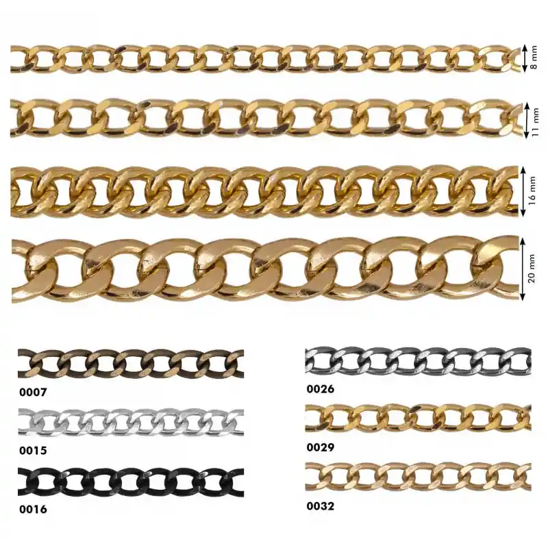 Original Cadena de Aluminio Alta Calidad - COSE - 0,8 cm - 0032 Dorado mate