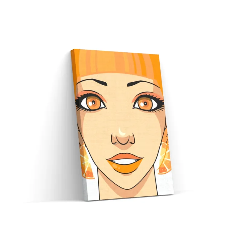 Pintar por Números – Mujer con pendientes naranjas Artesanal