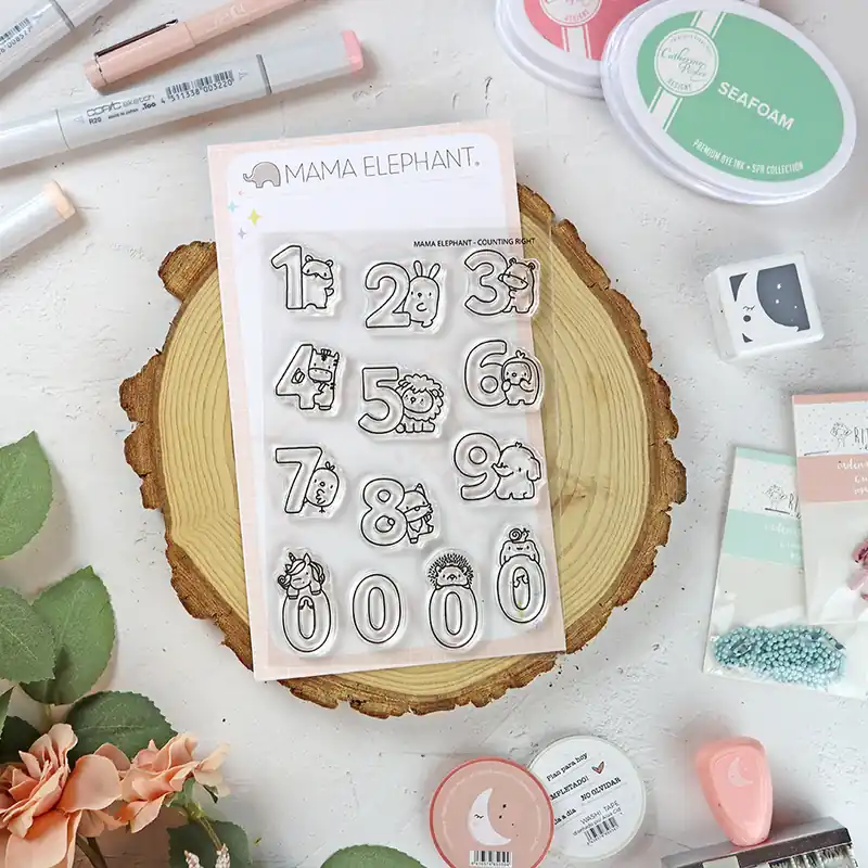 Solo Hoy Set de sellos Counting Left de Mama Elephant