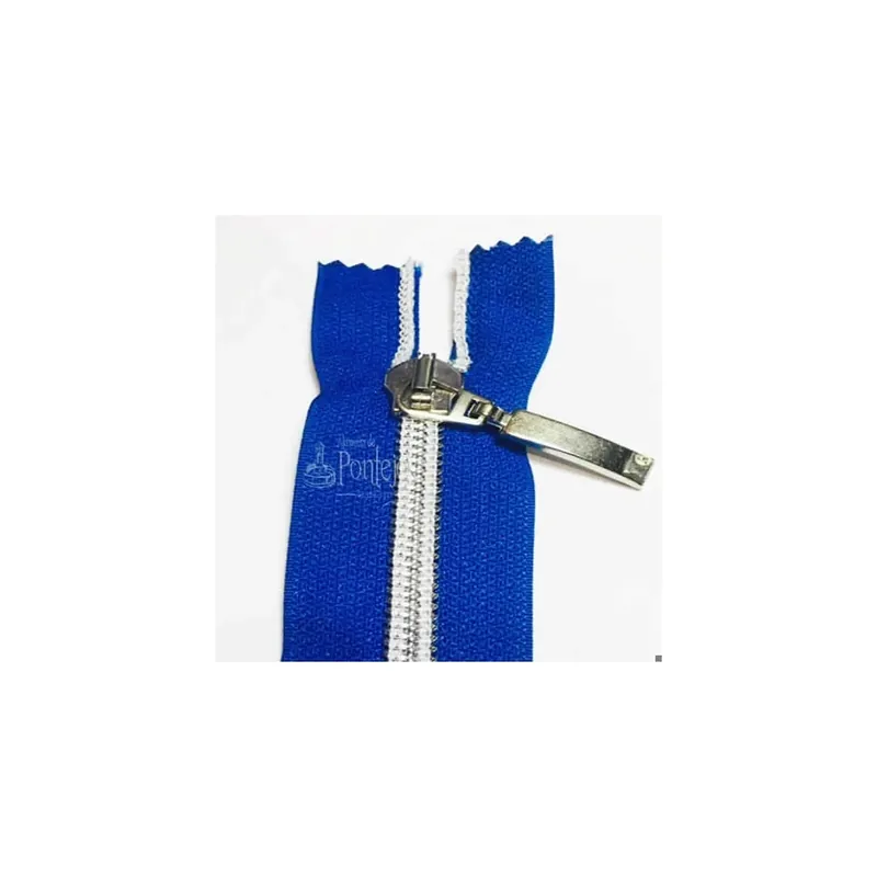 Premium Cremallera fantasía espiral plata c/s - Azulina