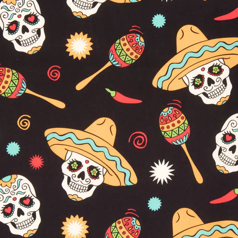 Algodón Catrina Party Negra Envío Exprés