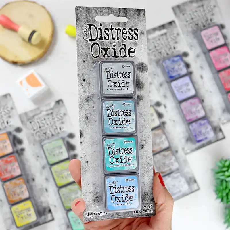 Compra Hoy Kit mini tintas Azules Distress Oxide de Ranger