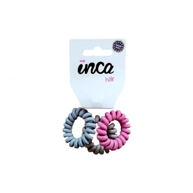 Venta Final Set 3 Gomas de Pelo Tipo Cable de Teléfono Forradas - Inca