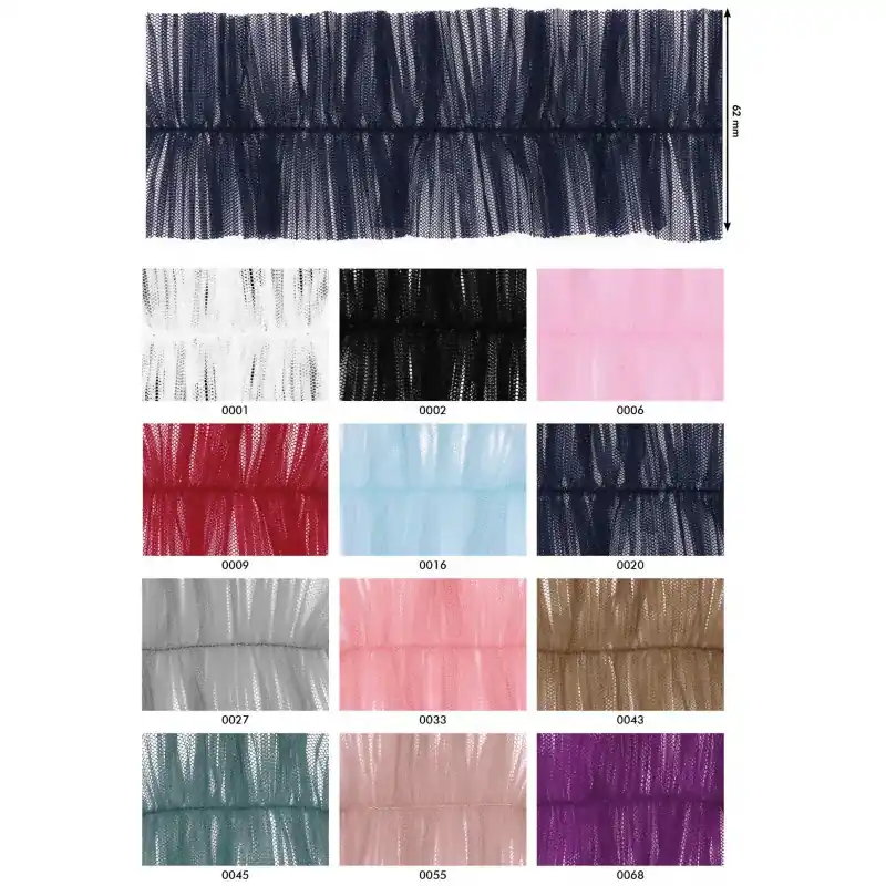 Tira Fruncida Tul Doble 6 cm - 0001 Blanco A Buen Precio