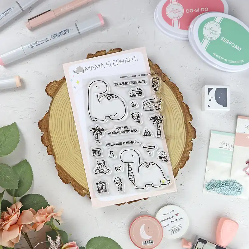Set de sellos Me & My Dinosaur de Mama Elephant Últimas Unidades