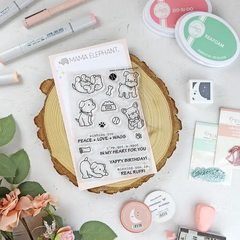 Precio De Fábrica Set de sellos Playful Pups de Mama Elephant