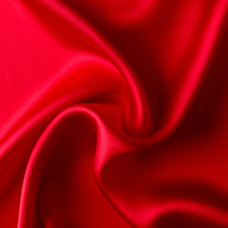 Lujoso Satén Seda Natural Rojo Pasión