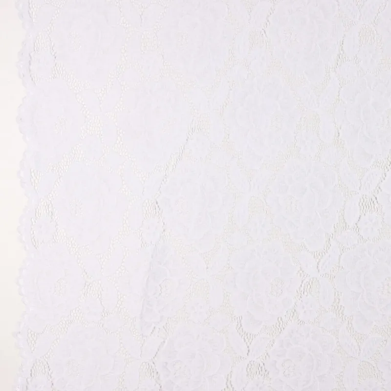 Entrega Rápida Blonda Flores Spandex Blanca