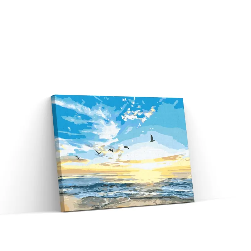 Máxima Calidad Pintar por Números – Pájaros volando sobre el mar