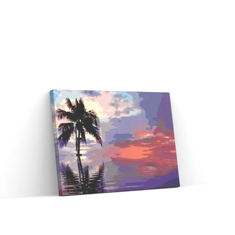 Garantía De Devolución De Dinero Pintar por Números – Palmera en el mar