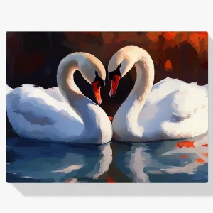 Pintar por Números – Pareja romántica de cisnes V1 Precio De Fábrica