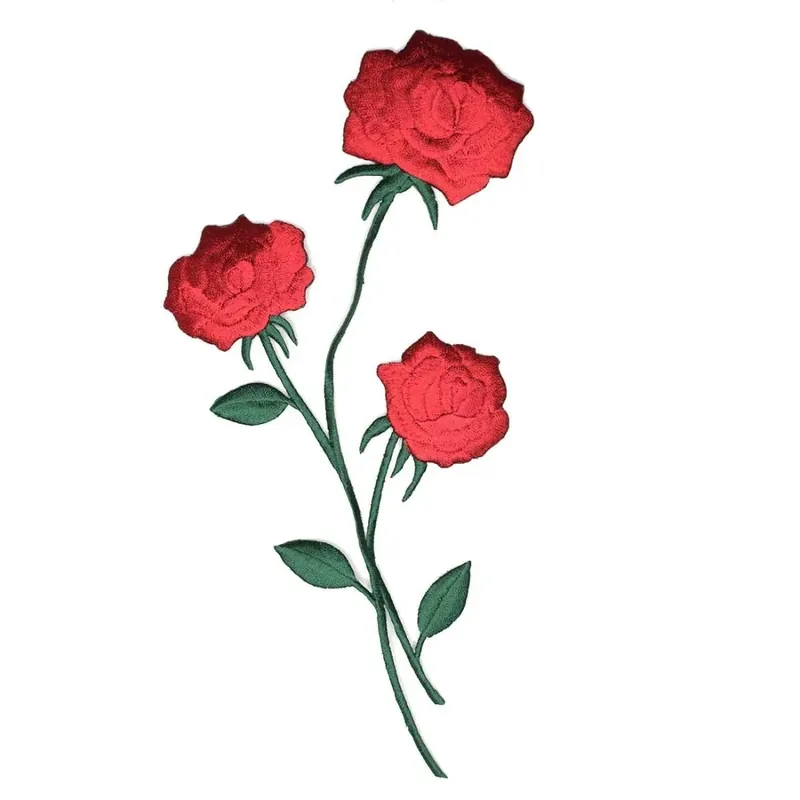 Parche termoadhesivo rosa con tallo Precio De Oferta