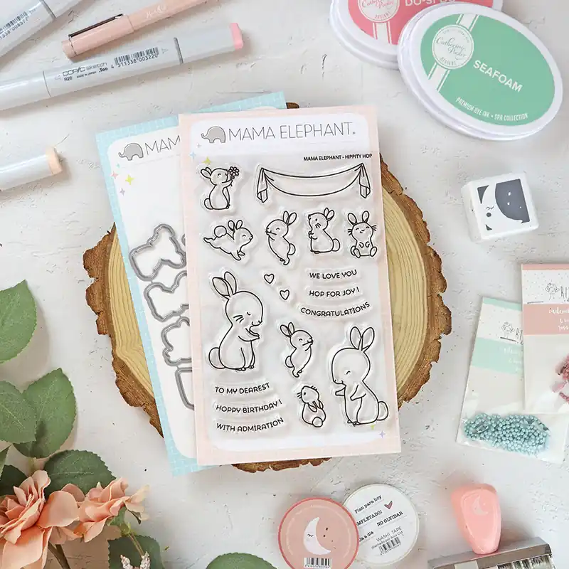 Set de sellos+troquel Hipity Hop de Mama Elephant Precio De Fábrica
