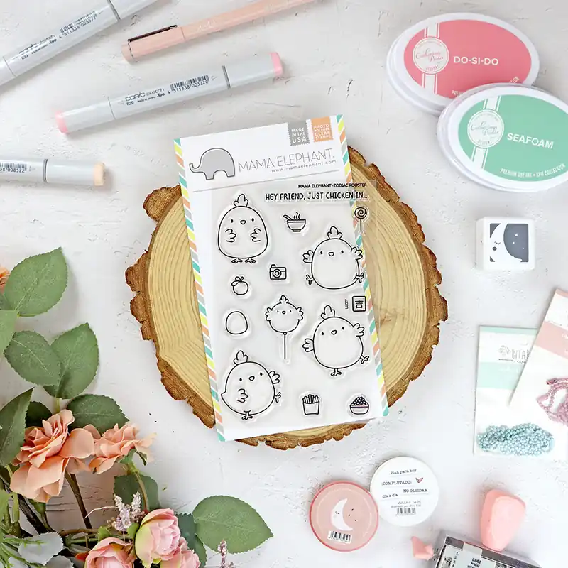 Precio Bajo Set de sellos Zodiac Rooster de Mama Elephant