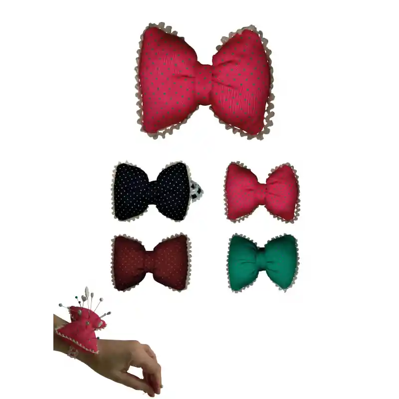 Garantía Incluida Alfiletero de Muñeca Lazo - Elástico y Acolchado - 8,5x6,5 cm - Rojo