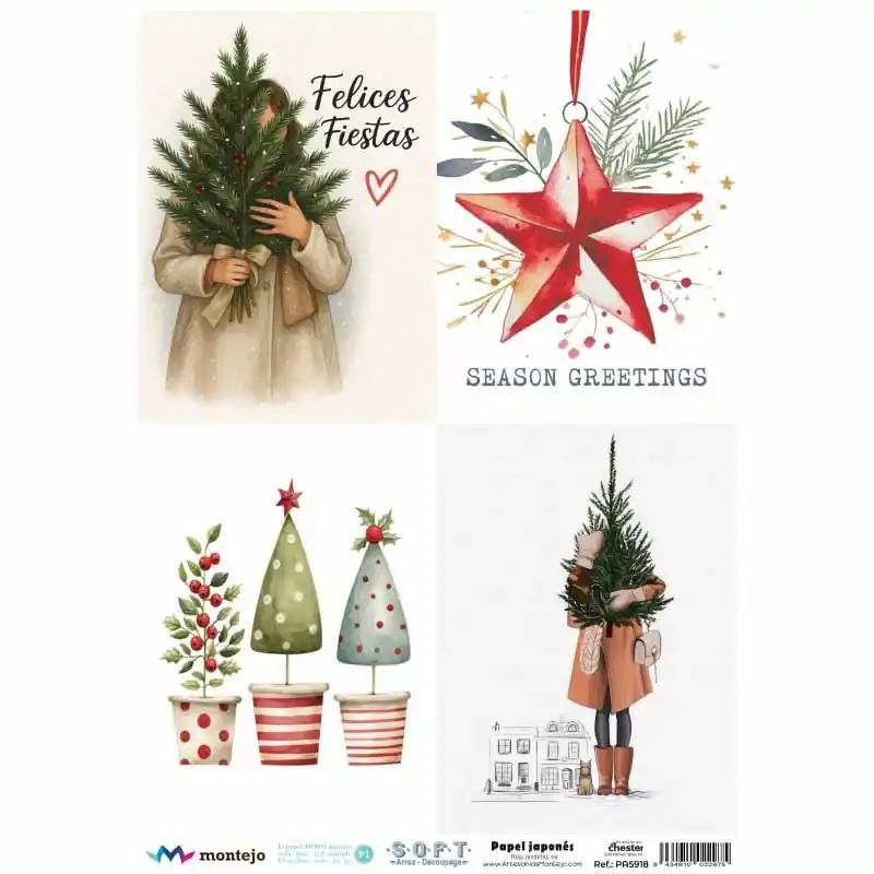 Favorito De Clientes Papel de Arroz Japonés SOFT A3 Navidad SPA5918