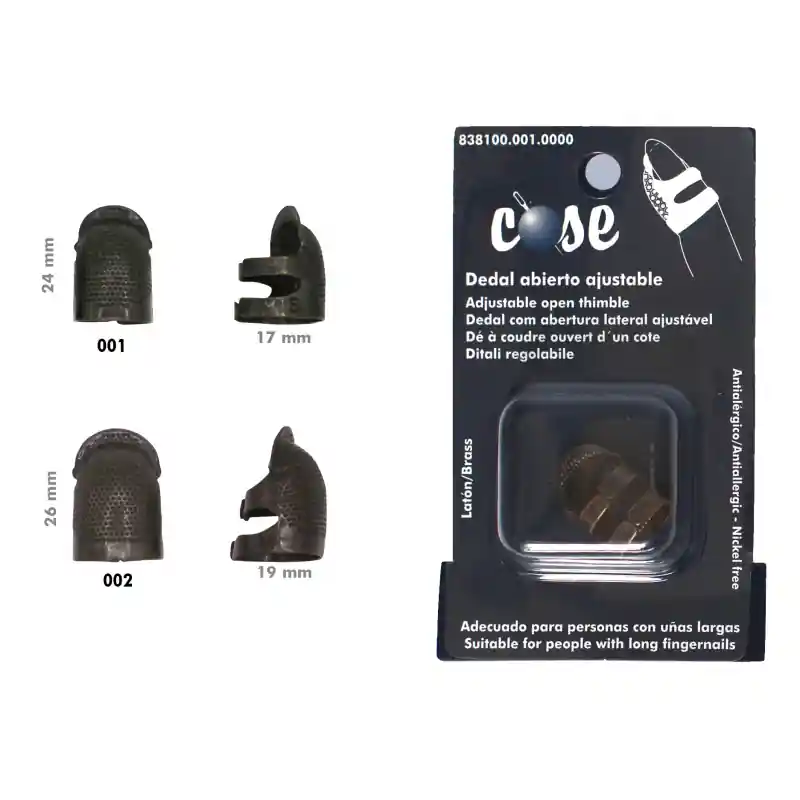 Entrega Rápida Dedal Abierto De Latón - Herramienta Ajustable Para Costura Y Patchwork - 01