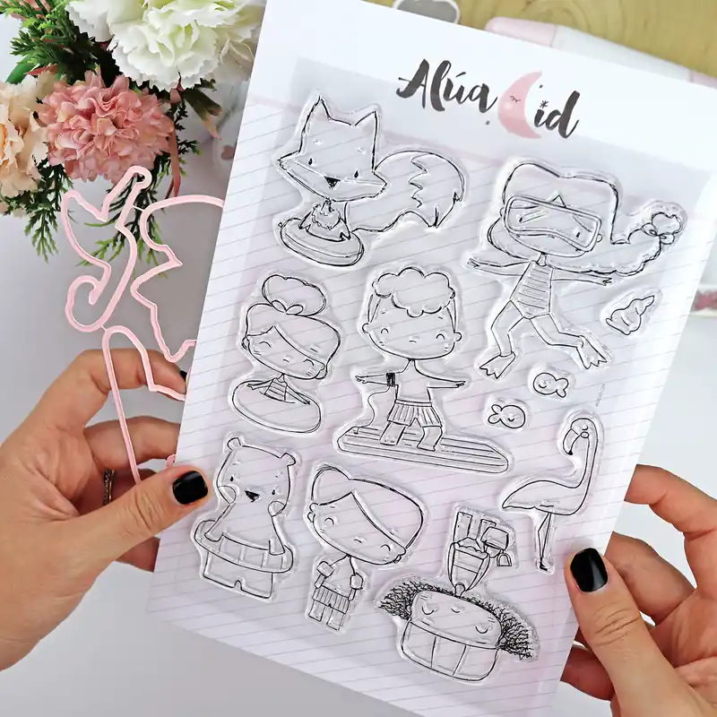 Ordenar Ahora Mismo Set de sellos con Troquel En Verano de Alúa Cid | Ohana en la playa