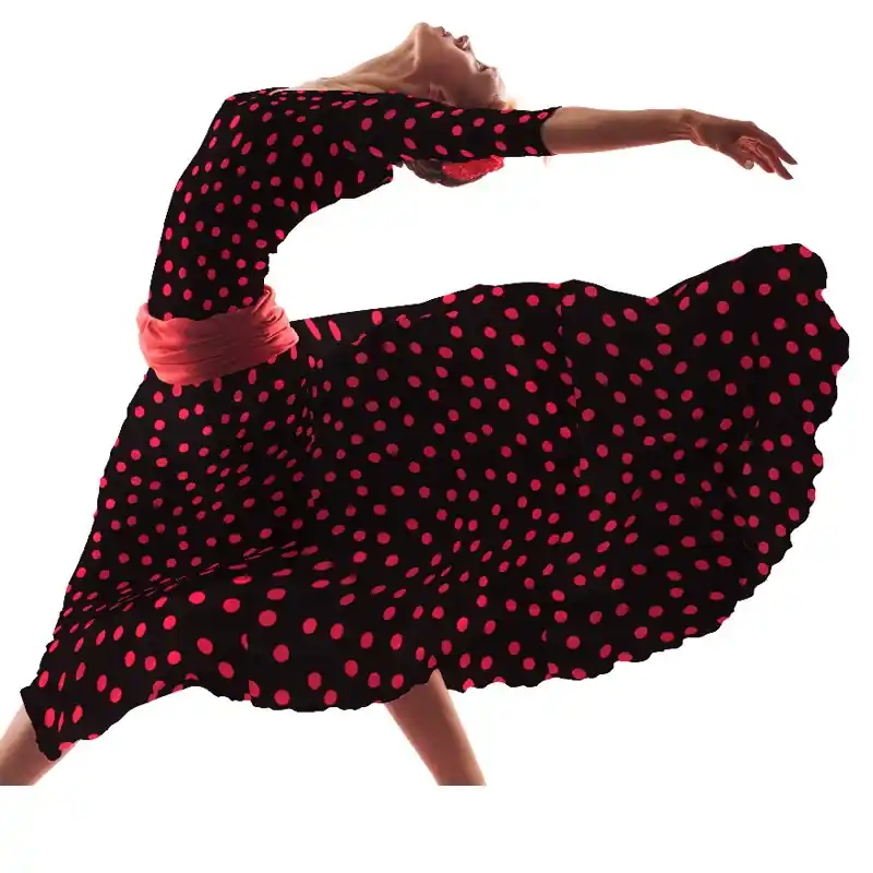 Edición Limitada Crepe Lunares Rojo 17mm Negro