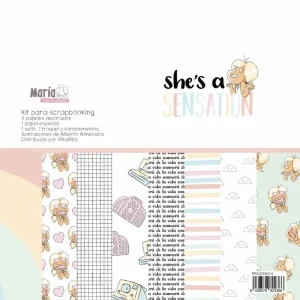 Stock Limitado She’s a Sensation kit de scrapbooking