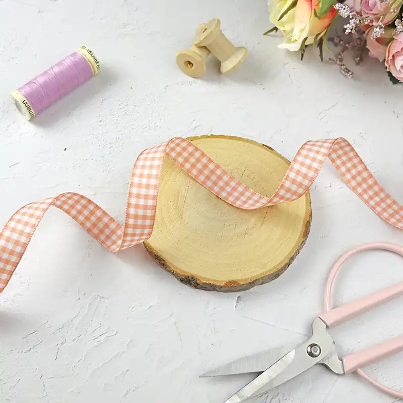 Lazo Vichy grueso Salmón, por metro Devolución Gratuita