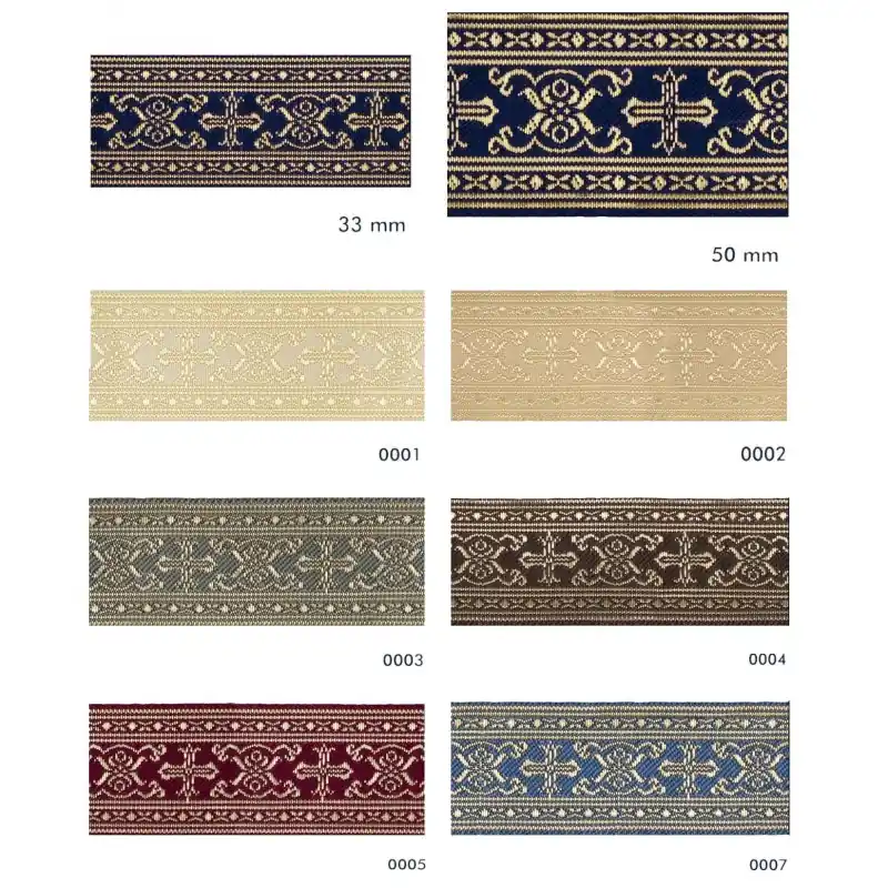 Precio Bajo Galón Jacquard greca cruces - 3,3 cm - 0001 Márfil
