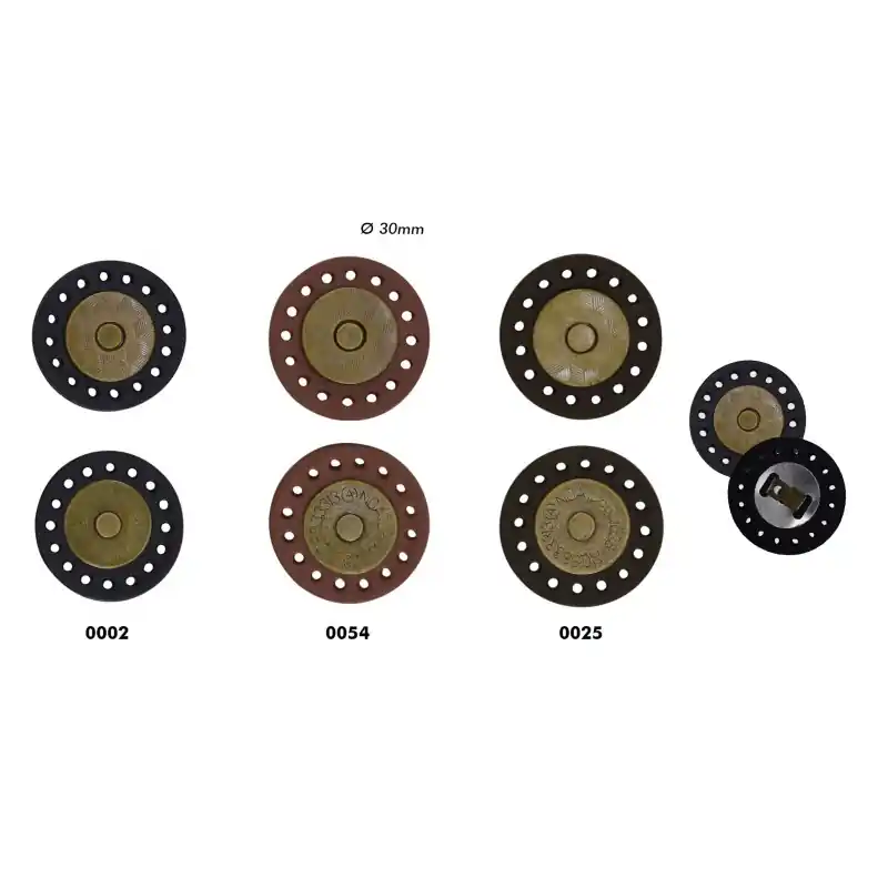 Cierre imán piel 3 cm - 0002 Negro Gran Oferta