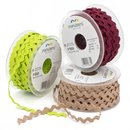 Cinta ondulina zig zag Manubens ref. 5500 de 9 mm nº 3 - Rollo 25 metros Artesanal