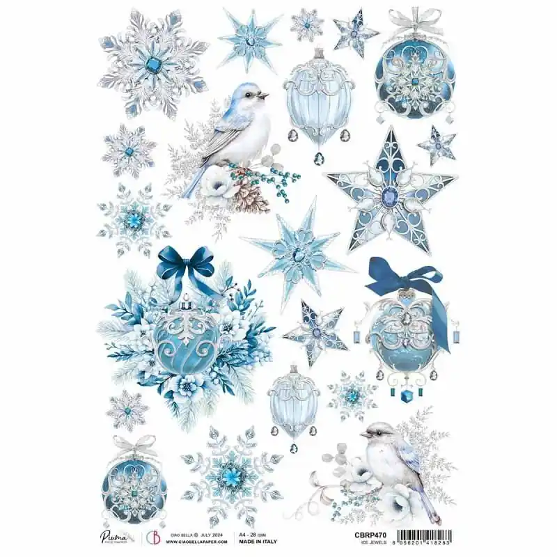 Papel de arroz A4 Ice Jewels Ciao Bella Nueva Colección