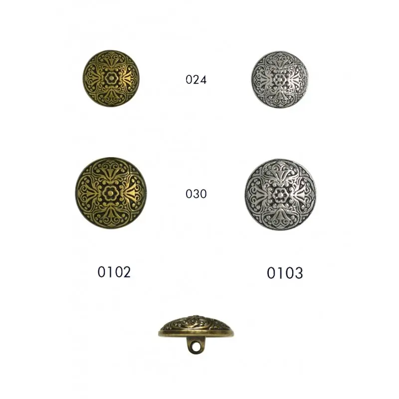Precio De Oferta Botón Nápoles metal zamak - Línea 024 | 15 mm - 0102 Oro viejo