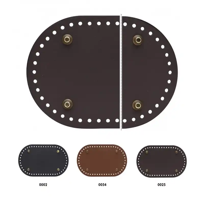 Base de Bolso Ovalada de Polipiel COSE - 30 cm x 10 cm - 0002 Negro Auténtico