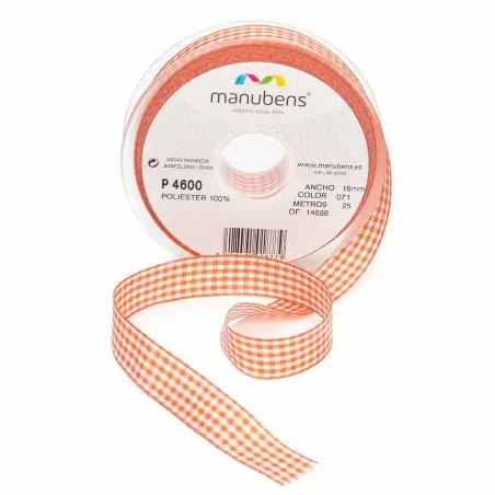 Directo De Fábrica Cinta vichy cuadrados Manubens ref. 4600 de 38 mm - Carrete 25 m