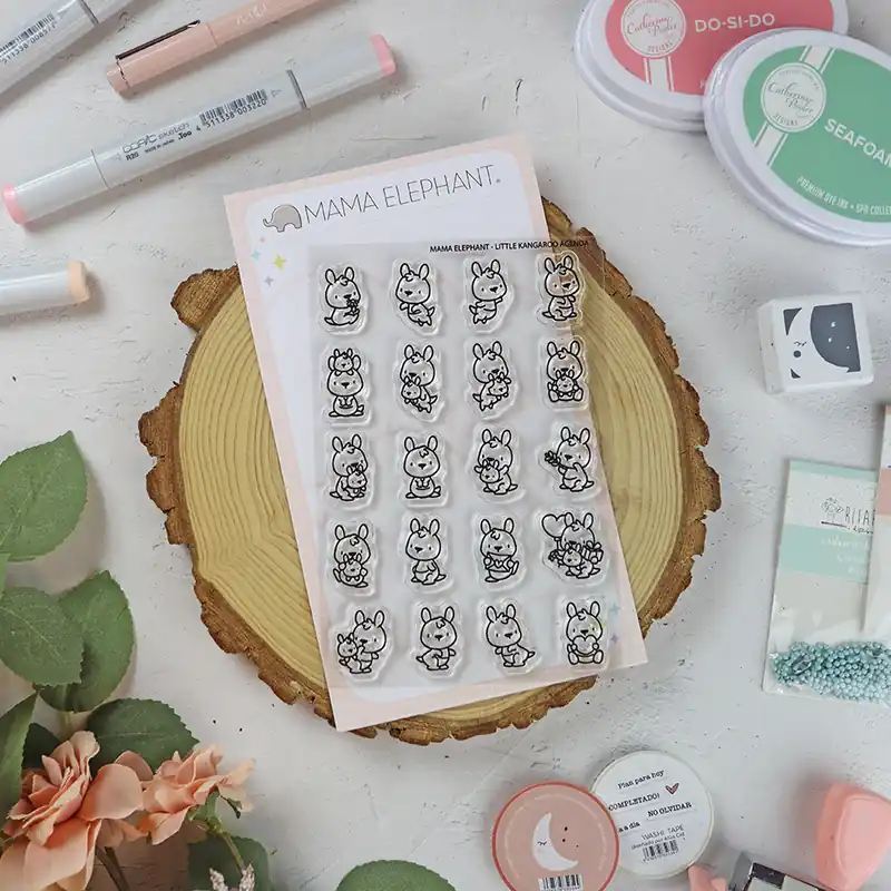 Artesanal Set de sellos Little Kangaroo Agenda de Mama Elephant