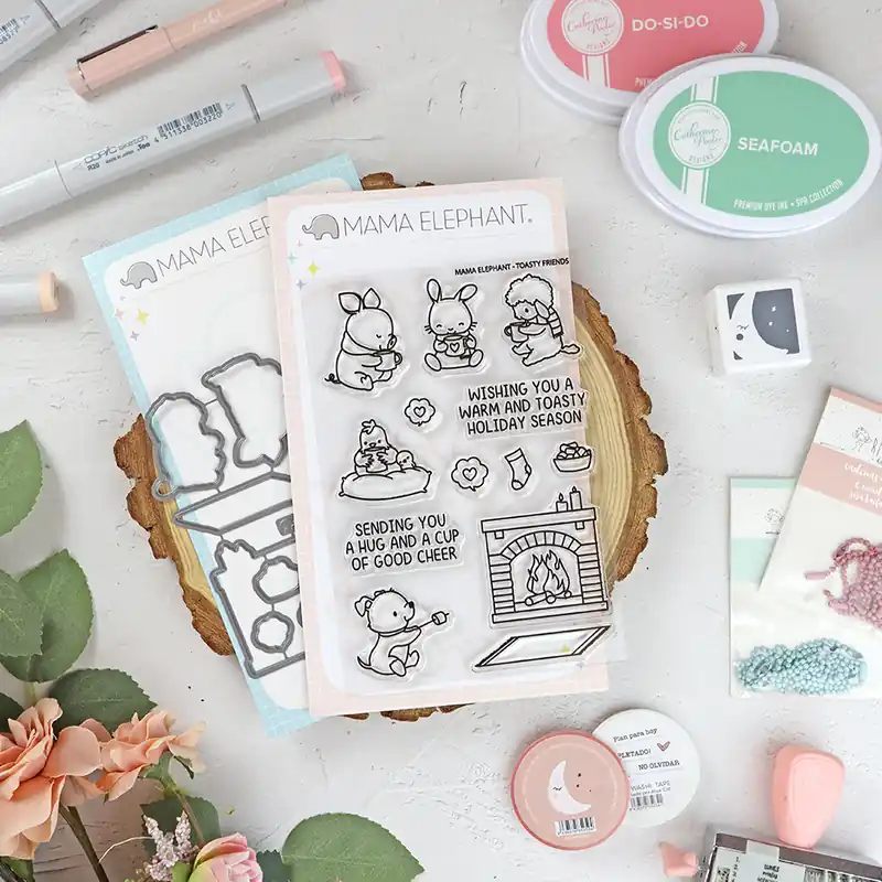 Envío Exprés Set de sellos+troquel Toasty Friends de Mama Elephant