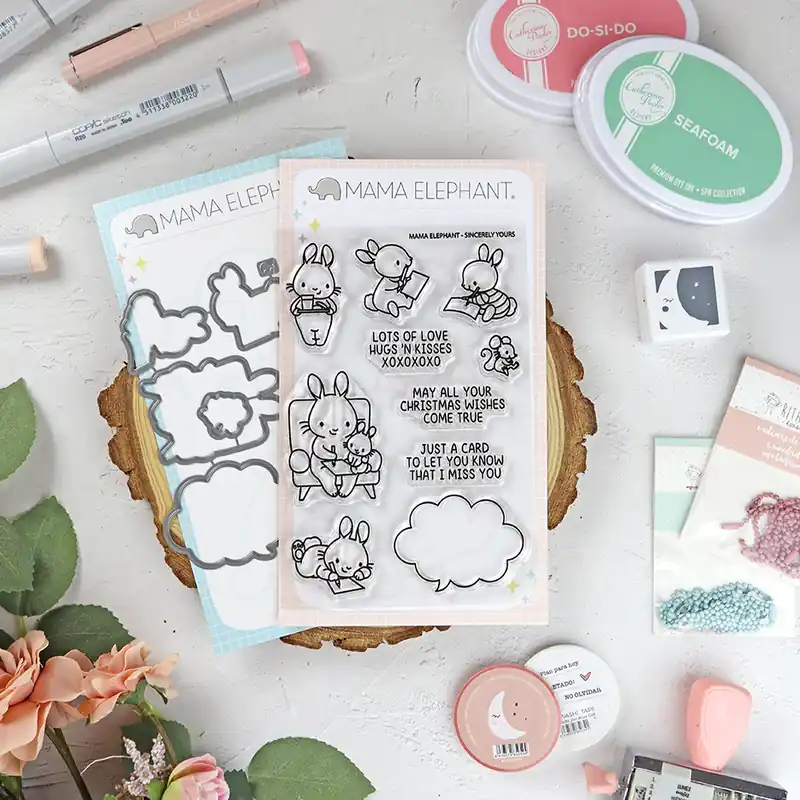 Popular Set de sellos+troquel Sincerely Yours de Mama Elephant
