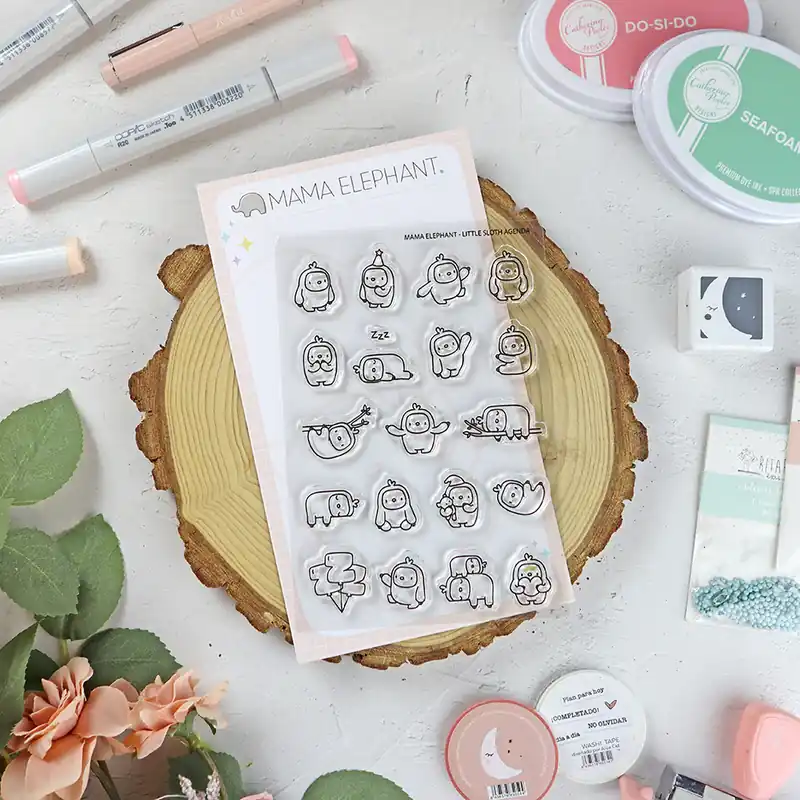 Comprar En Línea Set de sellos Little Sloth Agenda de Mama Elephant