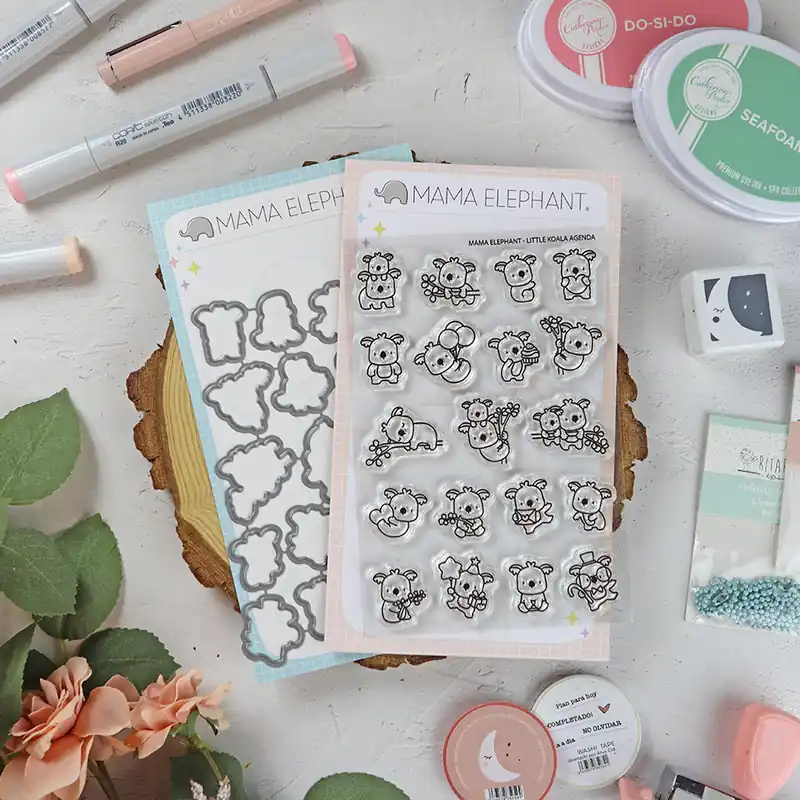 Set de sellos+troquel Little Koala Agenda de Mama Elephant Bestseller
