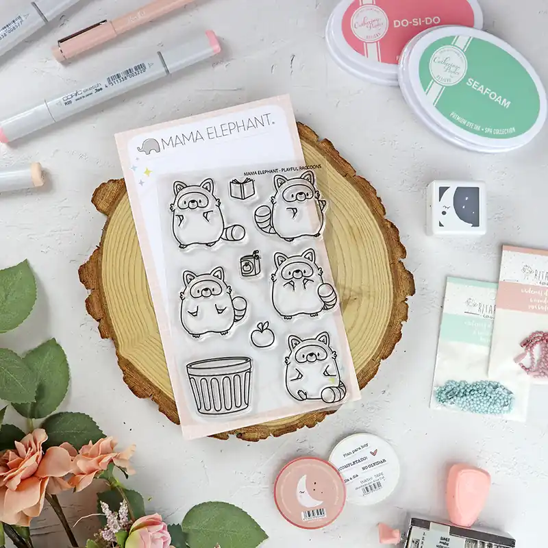 Oferta Set de sellos Playful Raccoons de Mama Elephant