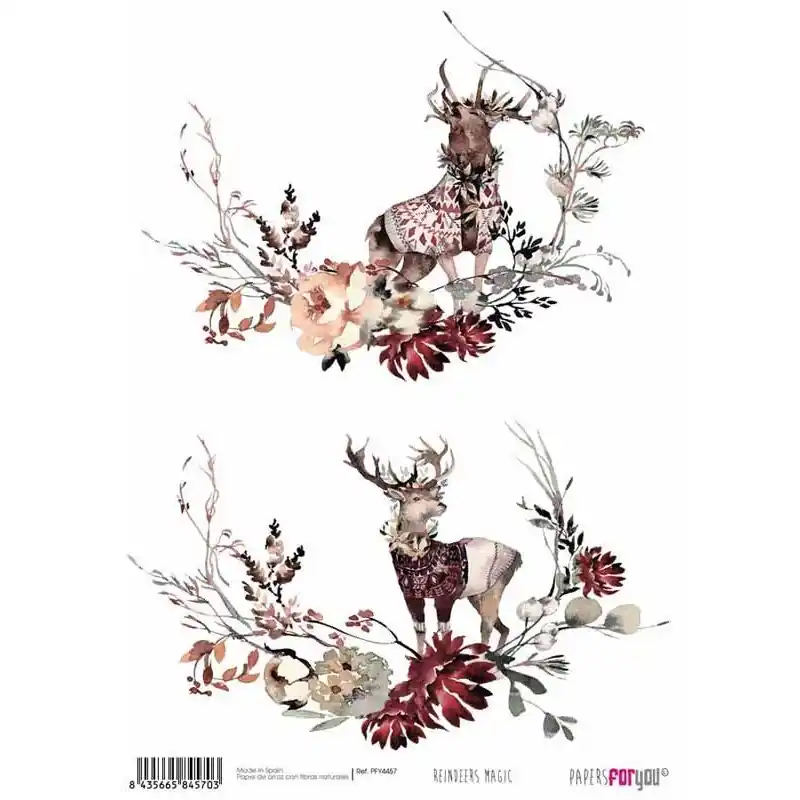 Papel Arroz A4 REINDEERS MAGIC PFY-4457 Papers For You Nueva Colección