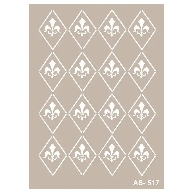 Stencil FONDO FLOR DE LIS CADENCE 21 x 30 cm. Disponible Ahora