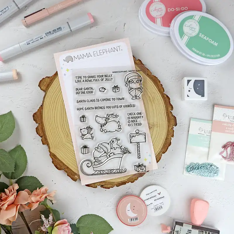 Última Versión Set de sellos Santa’s Sleigh de Mama Elephant