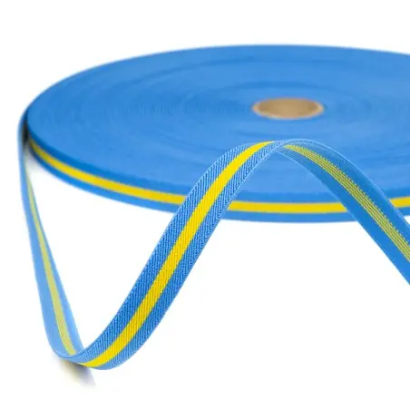 Cinta elástica 15 mm bandera Asturias, para pulseras - Rollo 30 metros Ocasión Especial