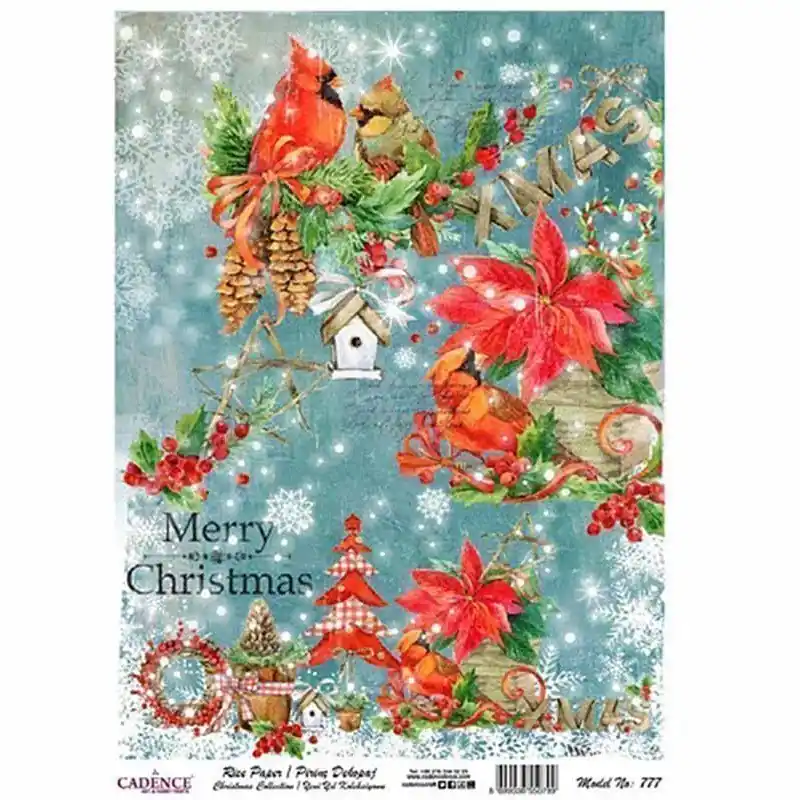 No Te Lo Pierdas Papel de arroz decorado NAVIDAD PA777 CADENCE, 30 x 41 cm.