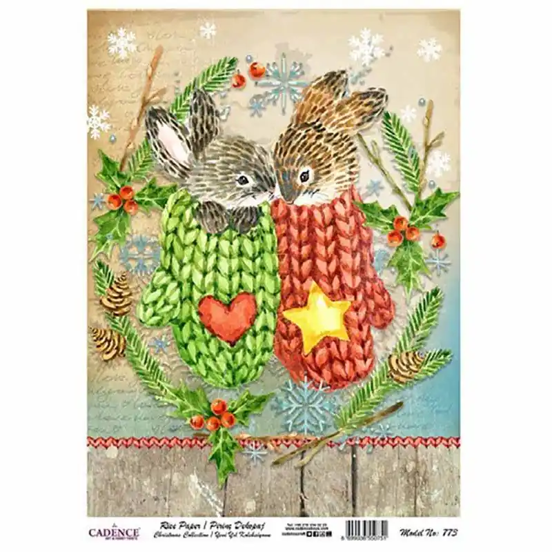 Imprescindible (Must-Have) Papel de arroz decorado NAVIDAD PA773 CADENCE, 30 x 41 cm.