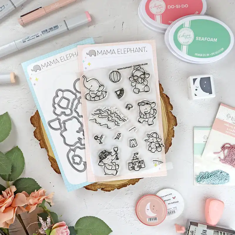 Set de sellos+troquel Summer Splash de Mama Elephant Venta Final